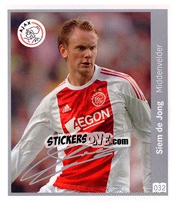 Sticker Siem de Jong - Eredivisie 2010-2011 n. 32 - Ah