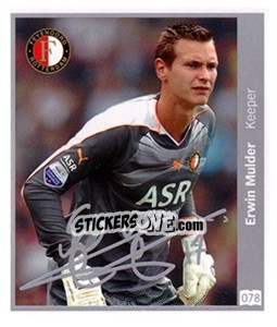 Sticker Erwin Mulder - Eredivisie 2010-2011 - Ah