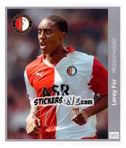 Sticker Leroy Fer - Eredivisie 2010-2011 n. 85 - Ah