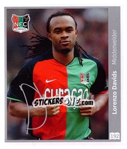 Sticker Lorenzo Davids - Eredivisie 2010-2011 - Ah