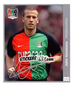 Sticker John Goossens - Eredivisie 2010-2011 - Ah