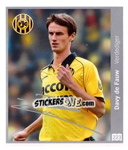 Sticker Davy De Fauw - Eredivisie 2010-2011 - Ah