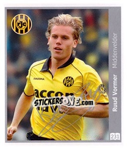 Sticker Ruud Vormer - Eredivisie 2010-2011 - Ah