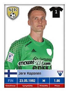 Sticker Jere Koponen - Veikkausliiga 2016 - Carouzel