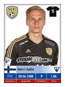 Sticker Henri Aalto - Veikkausliiga 2016 - Carouzel