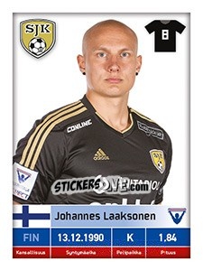 Cromo Johannes Laaksonen - Veikkausliiga 2016 - Carouzel