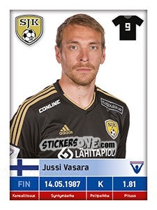 Sticker Jussi Vasara - Veikkausliiga 2016 - Carouzel