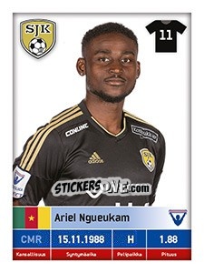 Sticker Ariel Ngueukam - Veikkausliiga 2016 - Carouzel