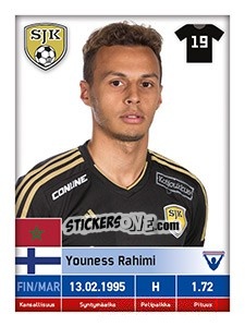 Sticker Youness Rahimi - Veikkausliiga 2016 - Carouzel