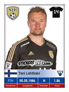 Cromo Toni Lehtinen - Veikkausliiga 2016 - Carouzel
