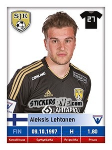 Sticker Aleksis Lehtonen - Veikkausliiga 2016 - Carouzel