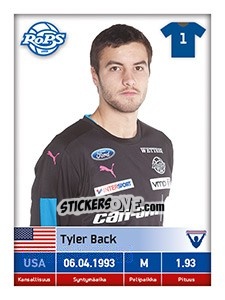 Sticker Tyler Back - Veikkausliiga 2016 - Carouzel