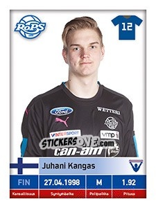 Sticker Juhani Kangas - Veikkausliiga 2016 - Carouzel