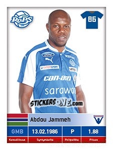 Sticker Abdou Jammeh - Veikkausliiga 2016 n. 70 - Carouzel