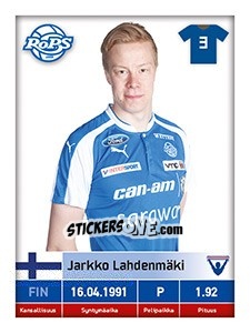 Sticker Jarkko Lahdenmäki - Veikkausliiga 2016 - Carouzel