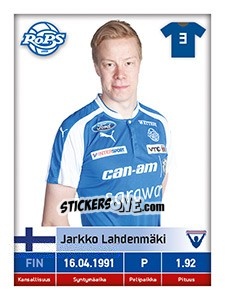 Sticker Jarkko Lahdenmäki - Veikkausliiga 2016 n. 73 - Carouzel