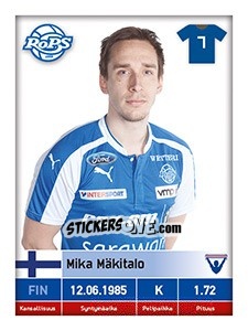 Sticker Mika Mäkitalo - Veikkausliiga 2016 n. 77 - Carouzel