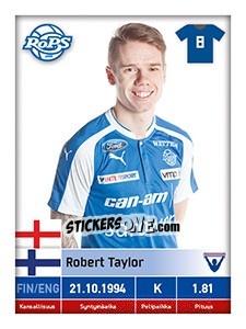 Sticker Robert Taylor - Veikkausliiga 2016 n. 79 - Carouzel