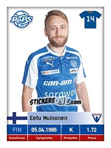Sticker Eetu Muinonen - Veikkausliiga 2016 n. 81 - Carouzel