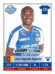 Sticker Jean Nganbe Nganbe - Veikkausliiga 2016 n. 82 - Carouzel