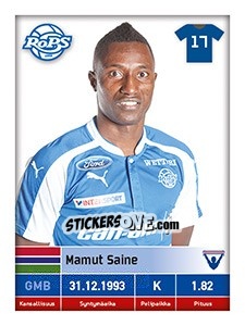 Sticker Mamut Saine - Veikkausliiga 2016 - Carouzel
