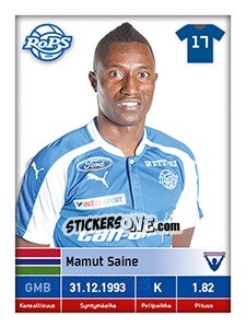 Sticker Mamut Saine - Veikkausliiga 2016 n. 83 - Carouzel