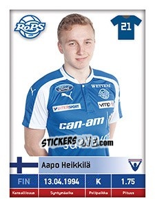 Sticker Aapo Heikkilä - Veikkausliiga 2016 - Carouzel