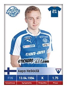 Sticker Aapo Heikkilä - Veikkausliiga 2016 n. 84 - Carouzel