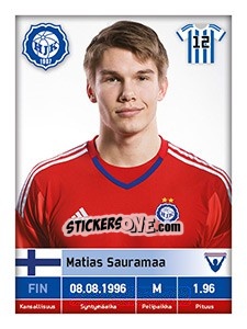 Sticker Matias Sauramaa - Veikkausliiga 2016 n. 93 - Carouzel