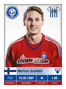 Sticker Markus Uusitalo - Veikkausliiga 2016 n. 94 - Carouzel