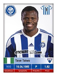 Sticker Taye Taiwo - Veikkausliiga 2016 - Carouzel