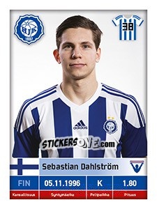 Sticker Sebastian Dahlström - Veikkausliiga 2016 - Carouzel