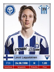 Cromo Lassi Lappalainen - Veikkausliiga 2016 - Carouzel