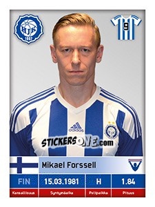 Cromo Mikael Forssell - Veikkausliiga 2016 - Carouzel