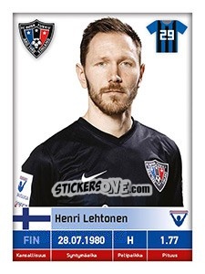 Sticker Henri Lehtonen - Veikkausliiga 2016 - Carouzel
