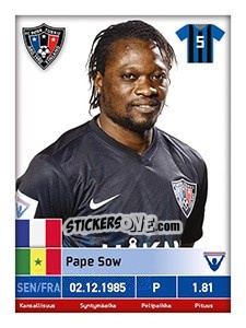 Cromo Pape Sow - Veikkausliiga 2016 n. 120 - Carouzel