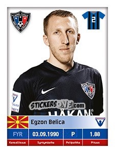 Sticker Egzon Belica - Veikkausliiga 2016 - Carouzel