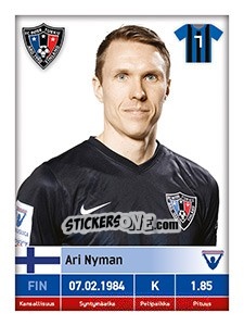 Sticker Ari Nyman - Veikkausliiga 2016 - Carouzel