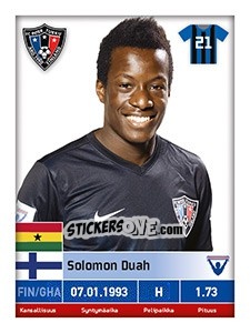 Sticker Solomon Duah - Veikkausliiga 2016 - Carouzel