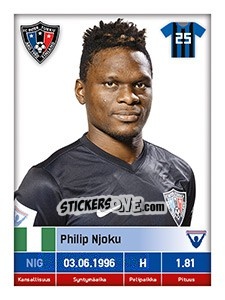 Sticker Philip Njoku - Veikkausliiga 2016 - Carouzel