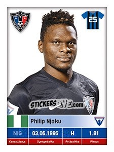 Sticker Philip Njoku - Veikkausliiga 2016 n. 134 - Carouzel