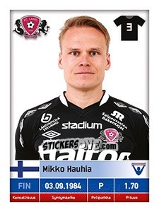 Sticker Mikko Hauhia - Veikkausliiga 2016 n. 138 - Carouzel