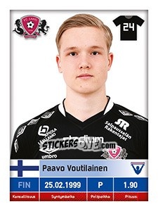 Sticker Paavo Voutilainen - Veikkausliiga 2016 n. 144 - Carouzel