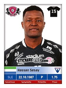 Sticker Hassan Sesay - Veikkausliiga 2016 n. 145 - Carouzel