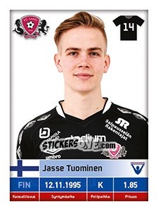 Sticker Jasse Tuominen - Veikkausliiga 2016 - Carouzel