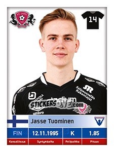 Sticker Jasse Tuominen - Veikkausliiga 2016 n. 150 - Carouzel