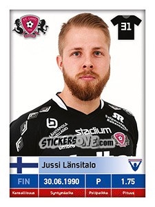 Sticker Jussi Länsitalo - Veikkausliiga 2016 n. 155 - Carouzel