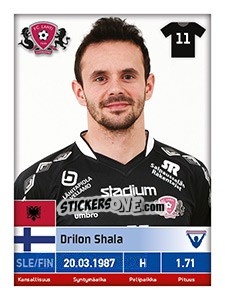 Sticker Drilon Shala - Veikkausliiga 2016 - Carouzel
