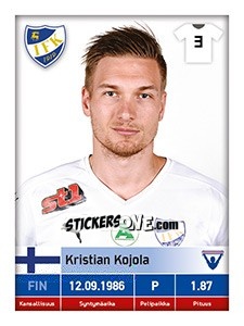 Cromo Kristian Kojola - Veikkausliiga 2016 - Carouzel