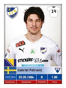 Sticker Gabriel Petrovic - Veikkausliiga 2016 - Carouzel